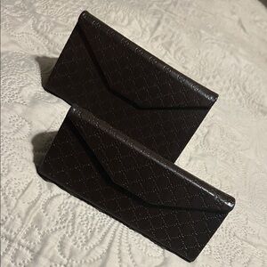 Gucci Dark Brown Embossed Sunglass Cases